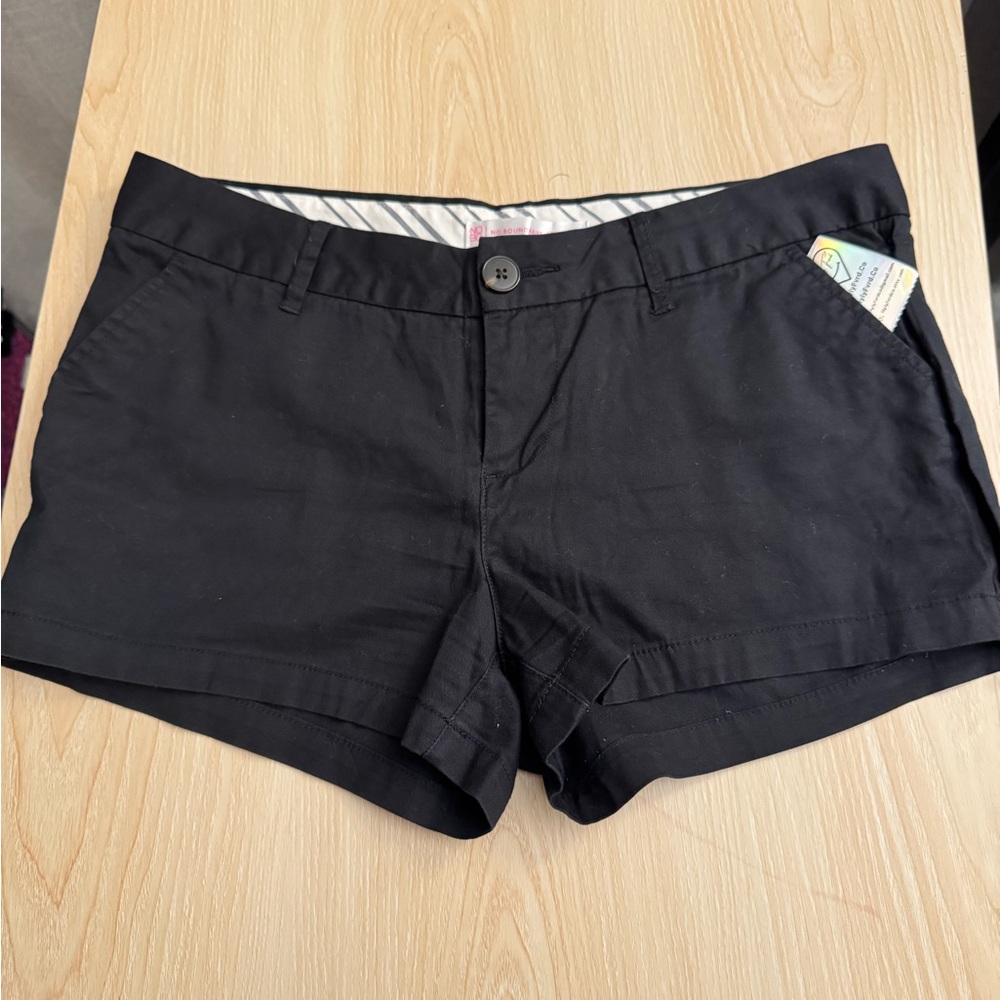 No Boundaries Black Junior Women's Casual Cotton Blend Shorts